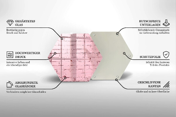 Deska szklana do kuchni Mur pastelowe cegły