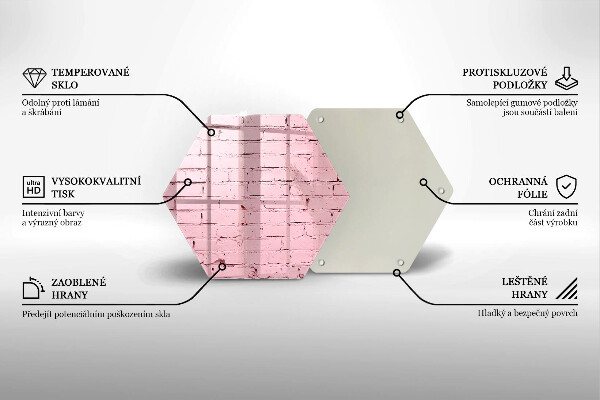 Deska szklana do kuchni Mur pastelowe cegły