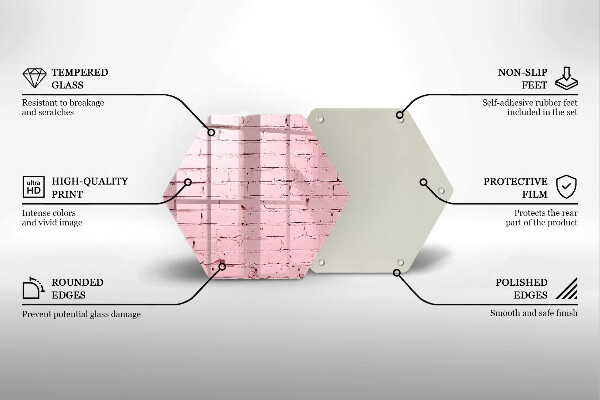 Deska szklana do kuchni Mur pastelowe cegły