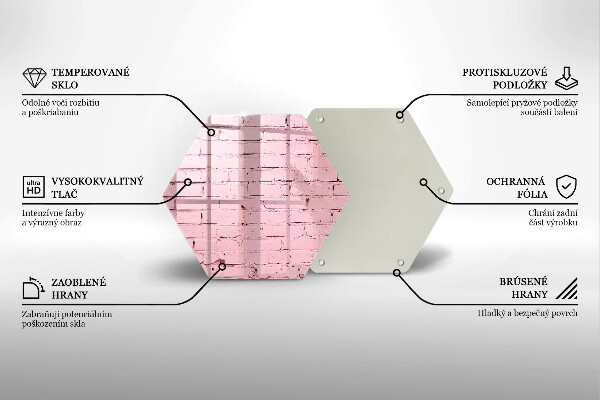 Deska szklana do kuchni Mur pastelowe cegły