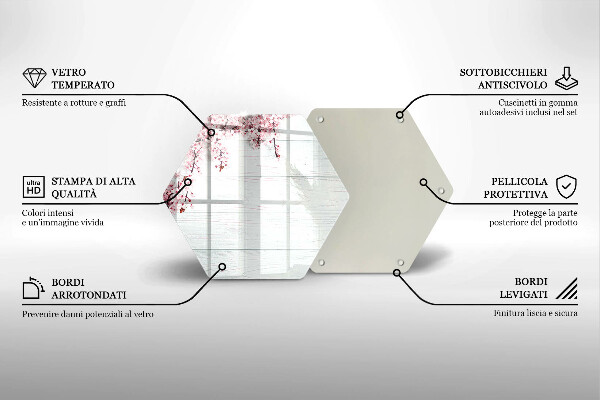 Deska szklana do kuchni Kwiaty na deskach
