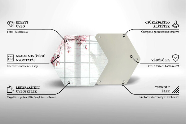 Deska szklana do kuchni Kwiaty na deskach