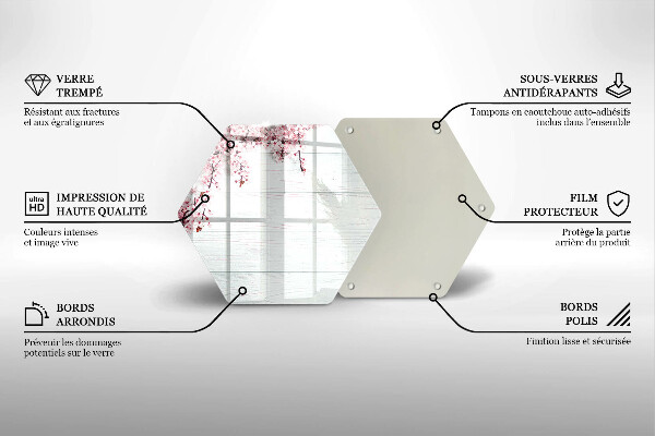 Deska szklana do kuchni Kwiaty na deskach