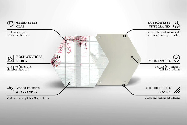 Deska szklana do kuchni Kwiaty na deskach