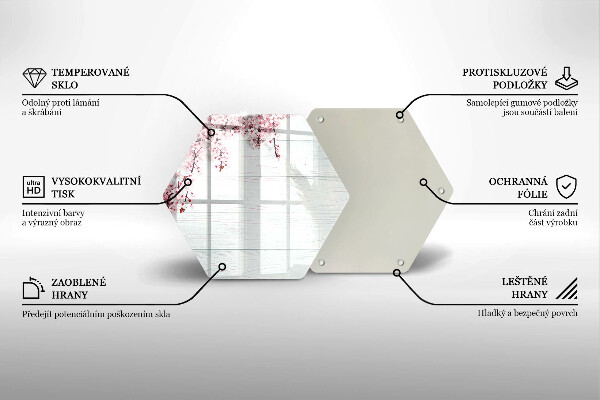 Deska szklana do kuchni Kwiaty na deskach