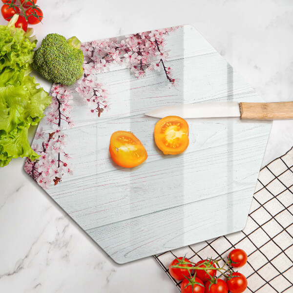 Deska szklana do kuchni Kwiaty na deskach