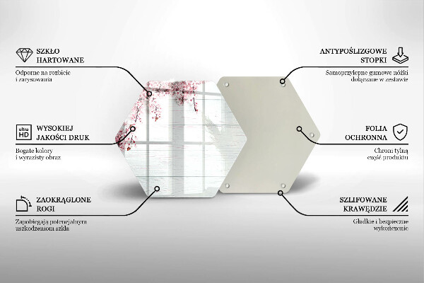 Deska szklana do kuchni Kwiaty na deskach