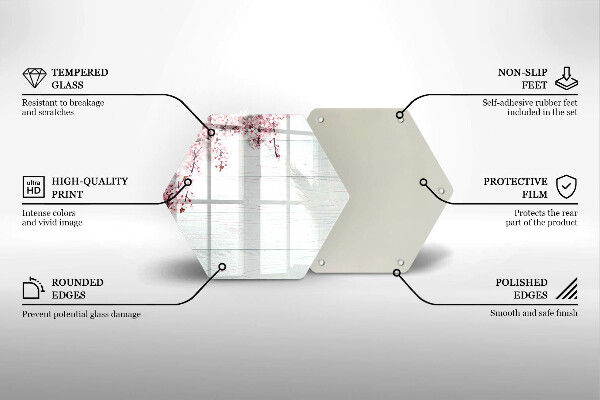 Deska szklana do kuchni Kwiaty na deskach