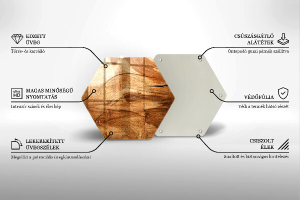 Deska szklana do kuchni Drewniana tekstura deski