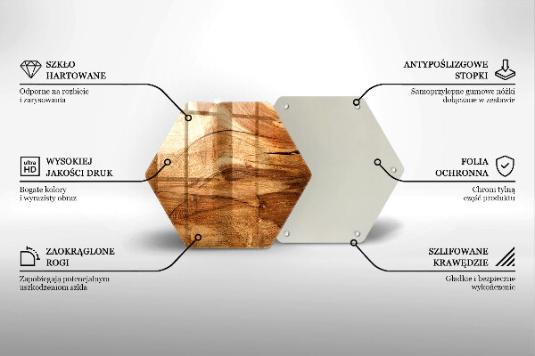 Deska szklana do kuchni Drewniana tekstura deski