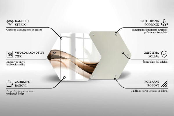 Deska szklana do kuchni Abstrakcja brązowe linie