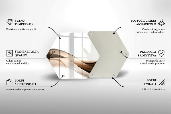 Deska szklana do kuchni Abstrakcja brązowe linie