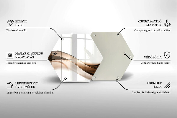 Deska szklana do kuchni Abstrakcja brązowe linie