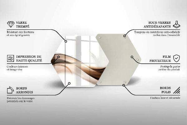 Deska szklana do kuchni Abstrakcja brązowe linie
