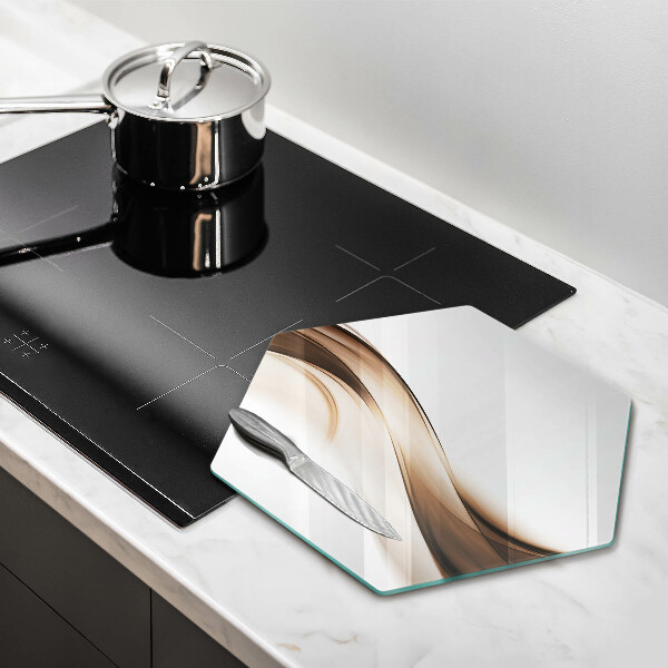 Deska szklana do kuchni Abstrakcja brązowe linie