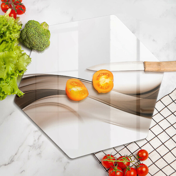 Deska szklana do kuchni Abstrakcja brązowe linie