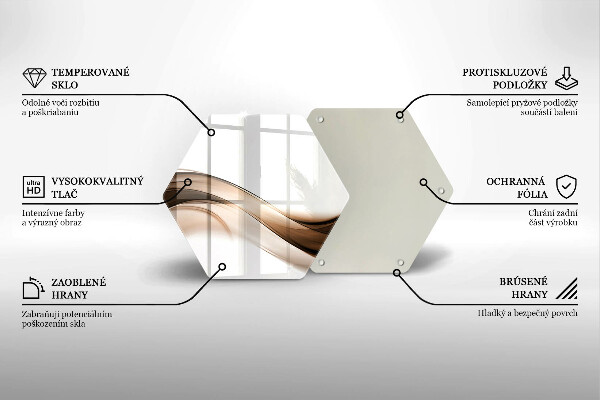 Deska szklana do kuchni Abstrakcja brązowe linie