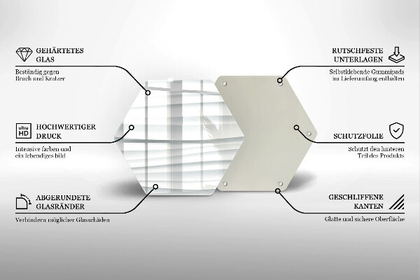 Deska szklana do kuchni Nowoczesna struktura