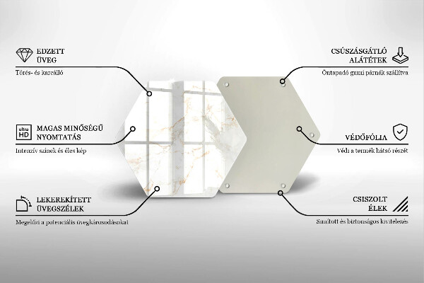 Deska szklana do kuchni Dekoracyjny kamień marmur