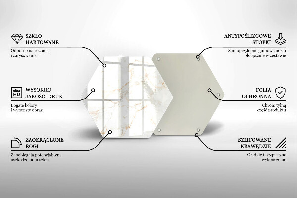 Deska szklana do kuchni Dekoracyjny kamień marmur