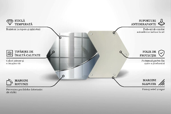 Deska szklana do kuchni Wzór metalowa abstrakcja