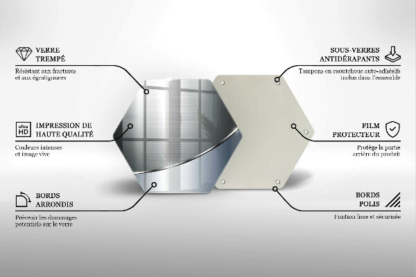 Deska szklana do kuchni Wzór metalowa abstrakcja
