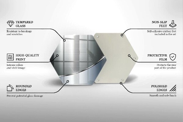 Deska szklana do kuchni Wzór metalowa abstrakcja