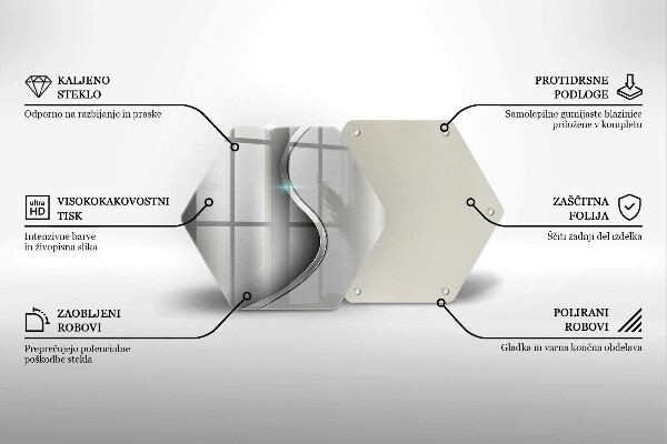 Deska szklana do kuchni Abstrakcja srebrny metal