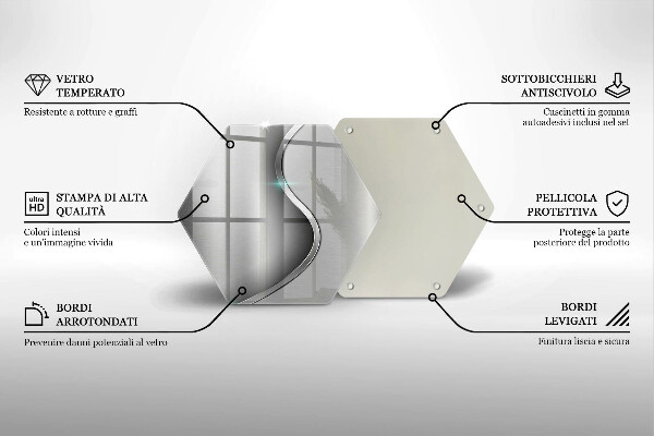 Deska szklana do kuchni Abstrakcja srebrny metal