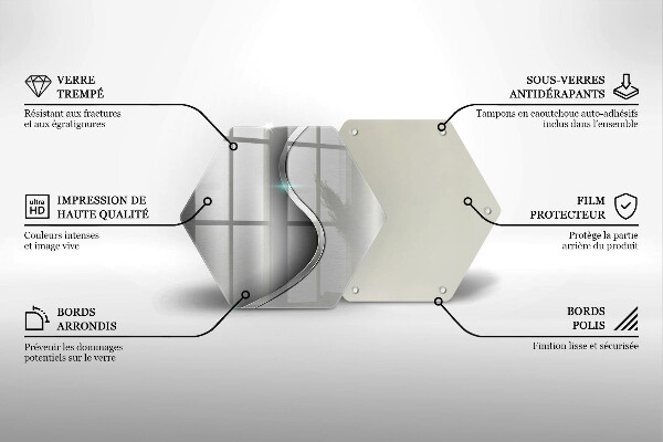 Deska szklana do kuchni Abstrakcja srebrny metal