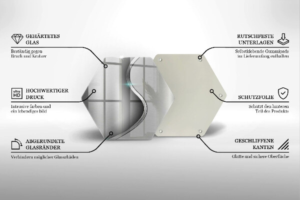 Deska szklana do kuchni Abstrakcja srebrny metal