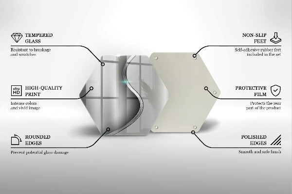 Deska szklana do kuchni Abstrakcja srebrny metal