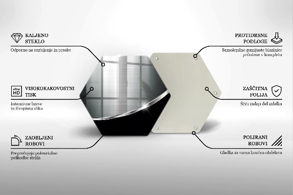 Deska szklana do kuchni Abstrakcja z metalem