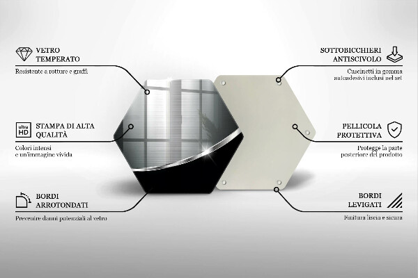 Deska szklana do kuchni Abstrakcja z metalem