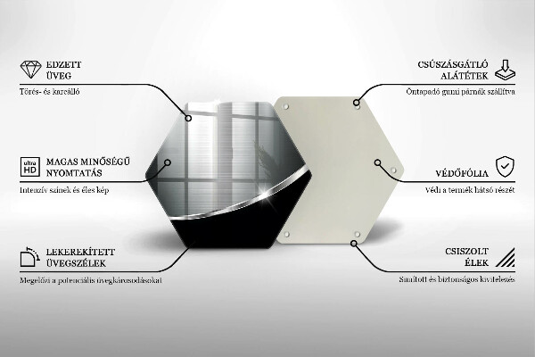 Deska szklana do kuchni Abstrakcja z metalem
