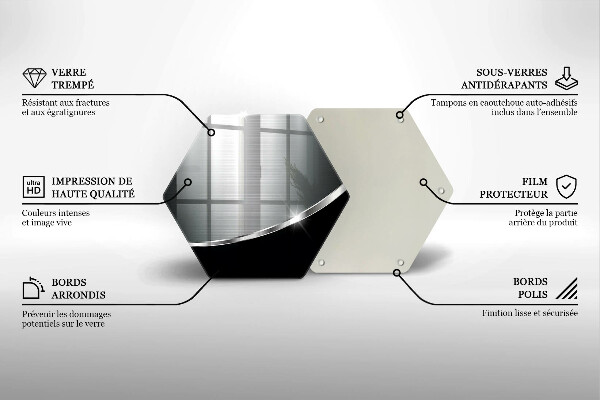 Deska szklana do kuchni Abstrakcja z metalem
