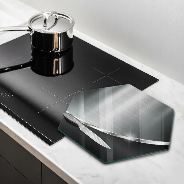 Deska szklana do kuchni Abstrakcja z metalem