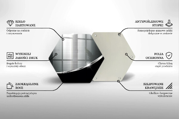Deska szklana do kuchni Abstrakcja z metalem