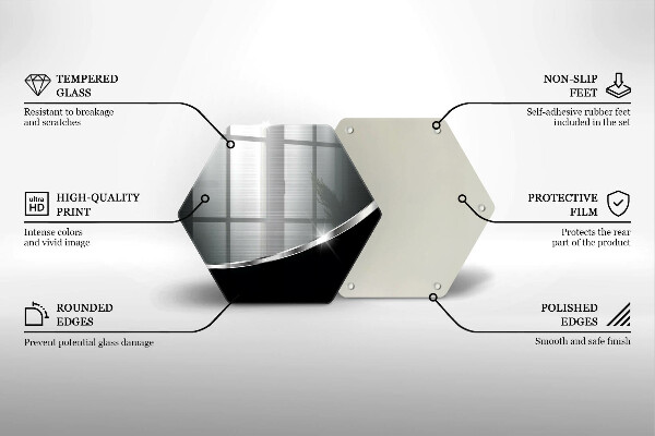 Deska szklana do kuchni Abstrakcja z metalem