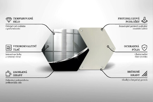 Deska szklana do kuchni Abstrakcja z metalem
