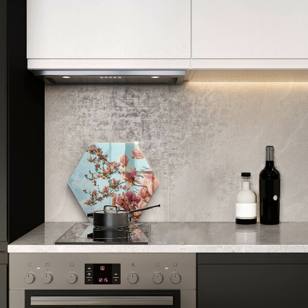 Deska szklana do kuchni Drzewo różowe kwiaty