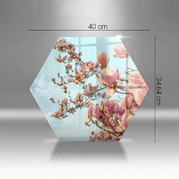 Deska szklana do kuchni Drzewo różowe kwiaty