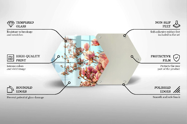 Deska szklana do kuchni Drzewo różowe kwiaty