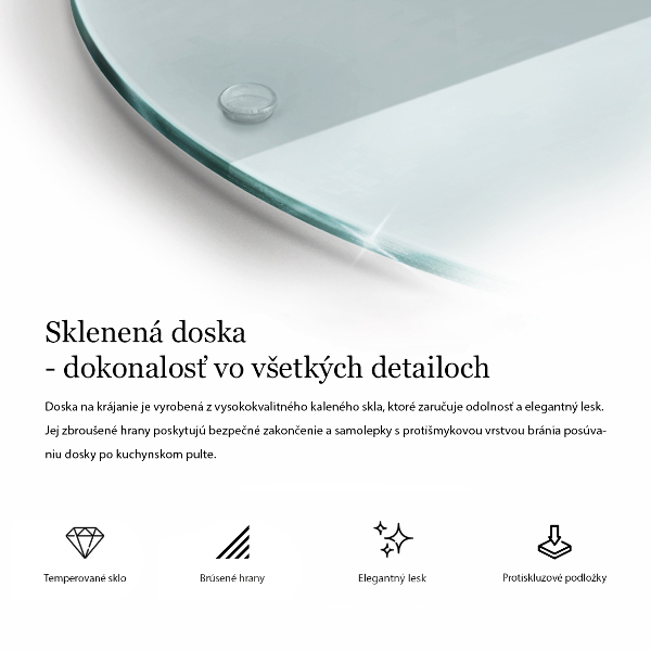Przezroczysta szklana deska fi 30 cm