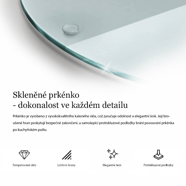 Przezroczysta szklana deska fi 30 cm