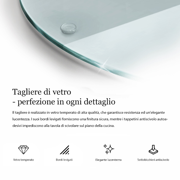 Deska szklana transparentna fi40 cm