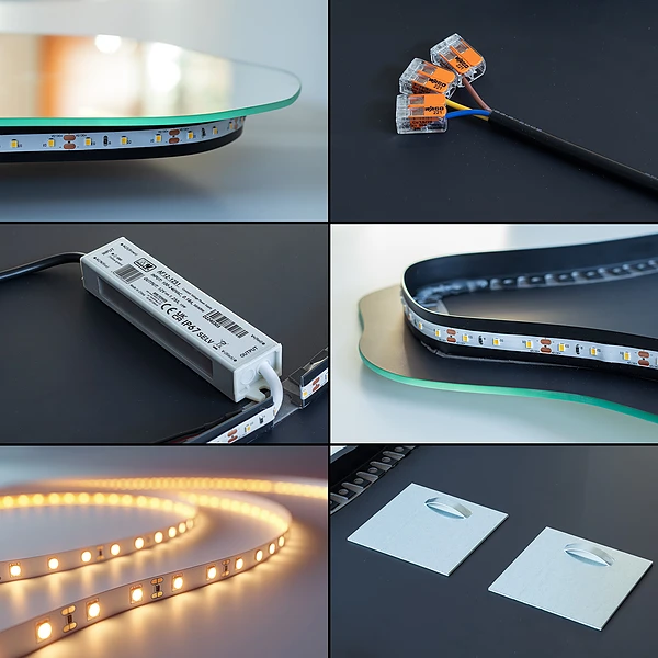 Lustro nieregularne z podświetleniem LED 40x80