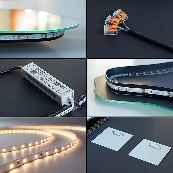 Lustro nieregularne z podświetleniem LED 40x80