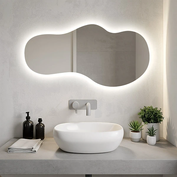 Lustro nieregularne z podświetleniem LED 40x80