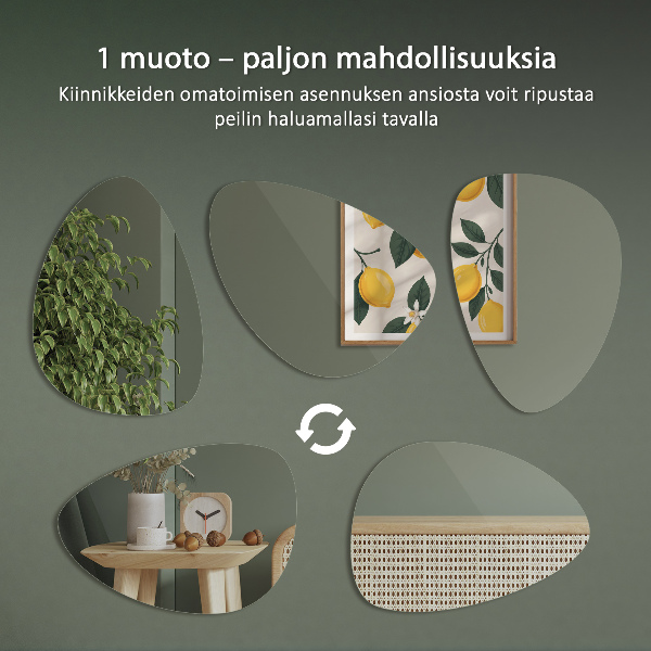 Organiczne lustro jajowate 64x90 cm